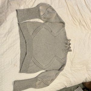 Veronica Beard Sweater Large gray/white